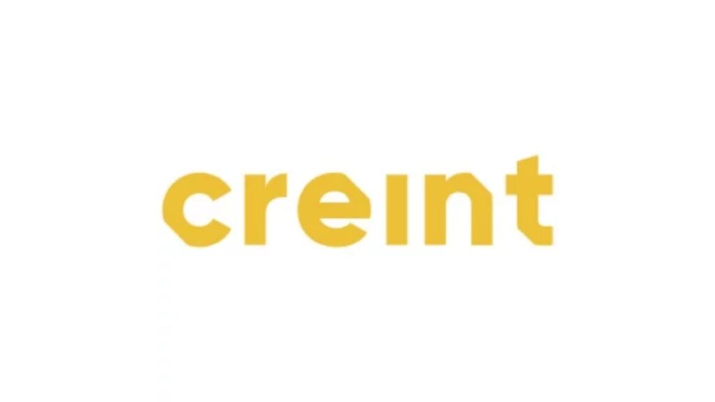 Geel Crelent-logo op witte achtergrond