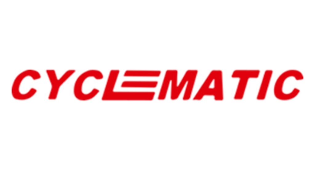 Rood Cyclic Matic-logo op witte achtergrond
