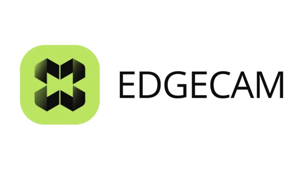 Edgecam-logo met groen pictogram en zwarte tekst