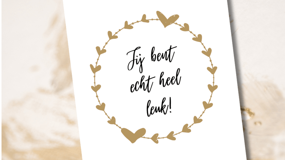 Kaartjes met warme woorden