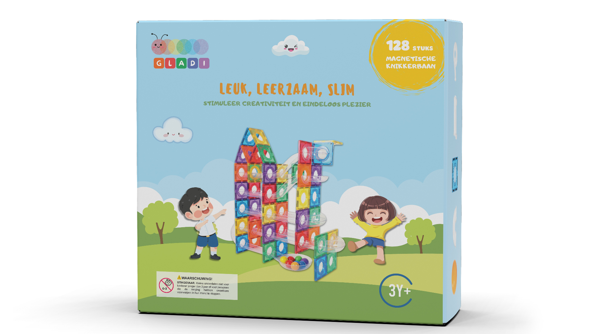 Gladi Tiles 128-Delige knikkerbaan