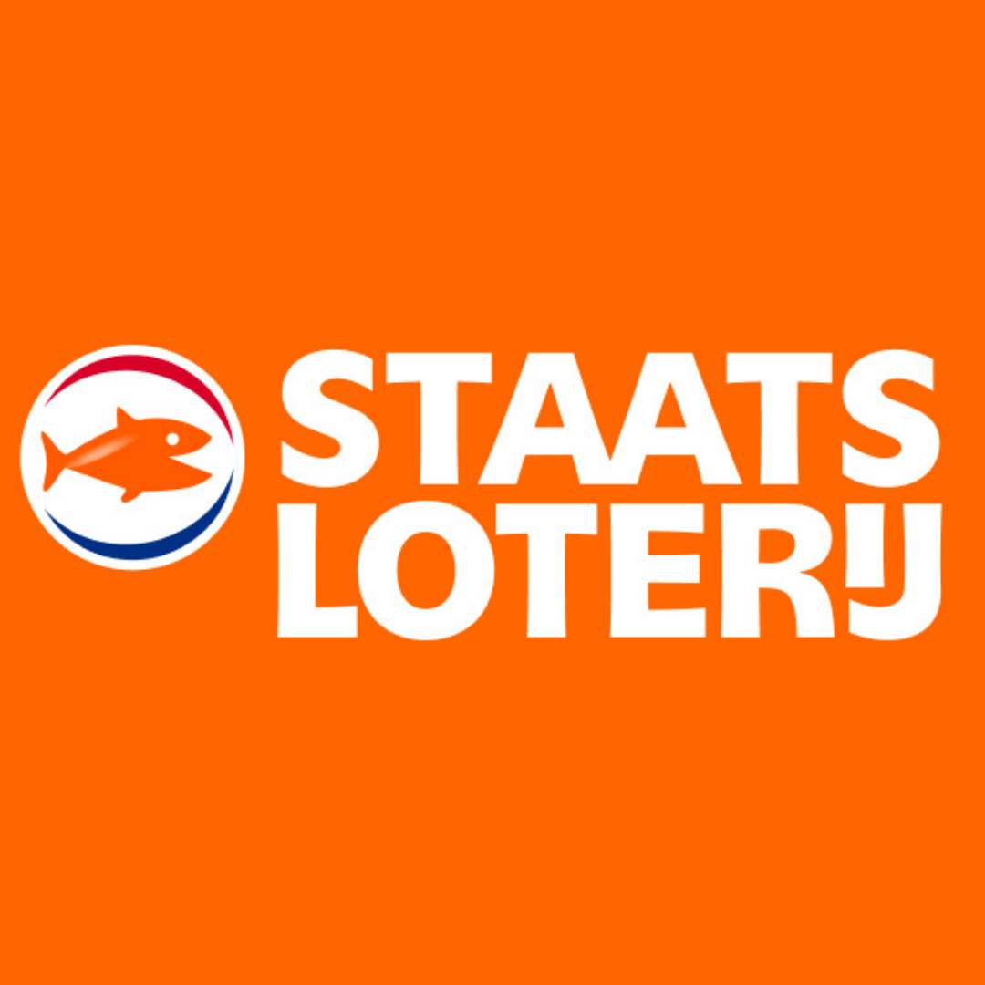 Logo van Staatsloterij op oranje achtergrond