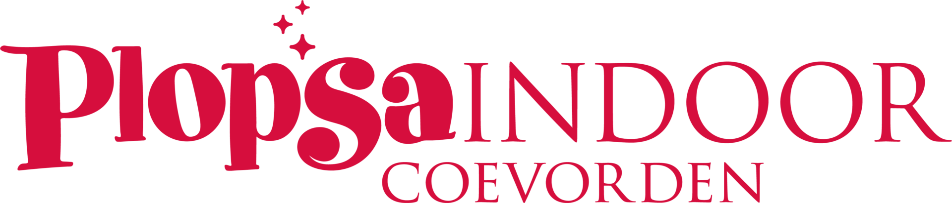 Roze Popsa Indoors Coevorden-logo op zwarte achtergrond