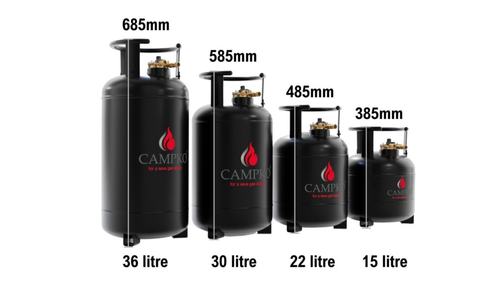 30L Campko Stalen LPG-Gasfles met MultiValve Hervulbaar tot 80%