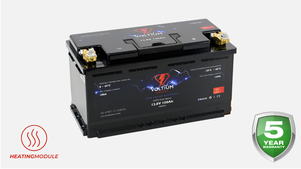 Voltium Energy® LiFePO4 Smart Battery 12,8V 150Ah DIN
