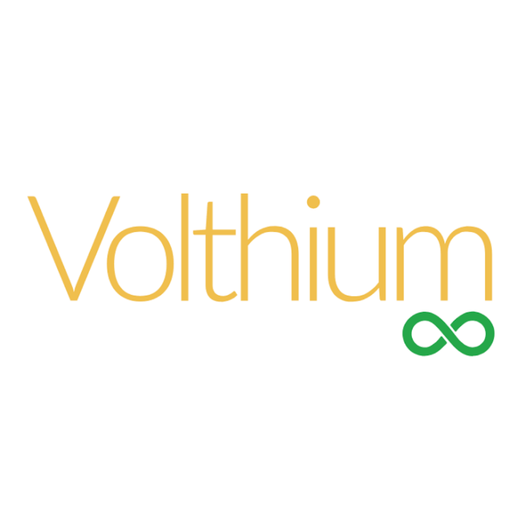 Volthium-logo met groen oneindigheidssymbool