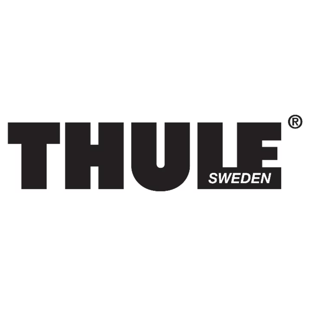 Zwart THULE Sweden-logo op witte achtergrond