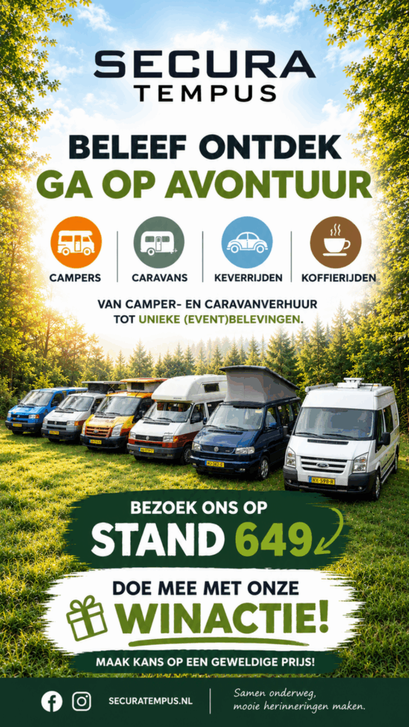 Secura Tempus-poster met campers en stand 649