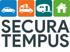 Logo van Secura Tempus met mobiliteits- en woningiconen