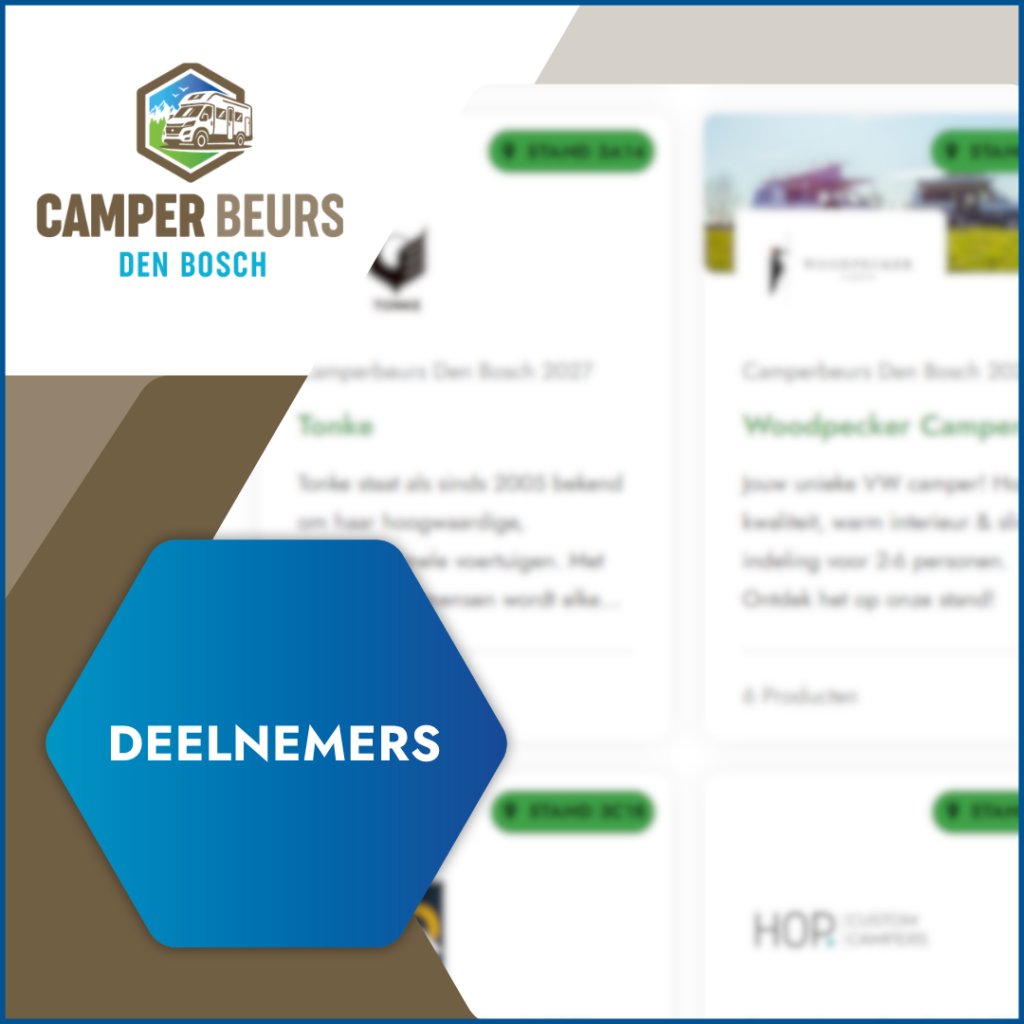 Camper Beurs Den Bosch deelnemerspagina met logo