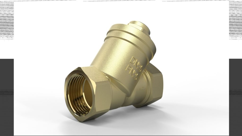 Terugslagklep Y-vorm PN40, Messing