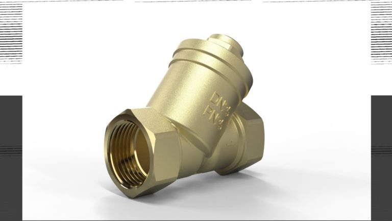 Terugslagklep Y-vorm PN40, Messing