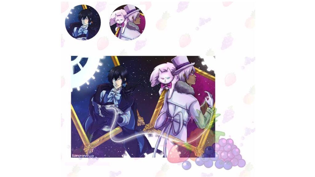 The Case Study of Vanitas print & buttons