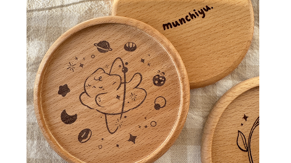 Galaxy Cat – Wooden Coaster