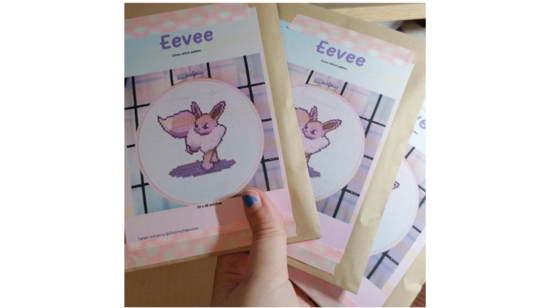 Eevee cross-stitch set