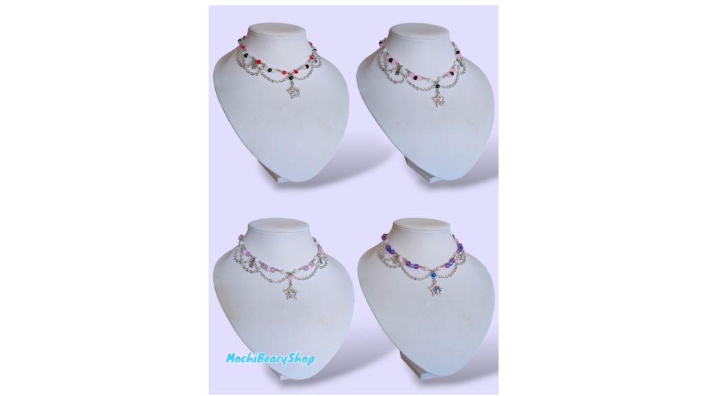 Star charm necklaces with chains
