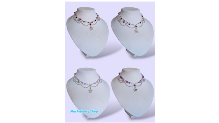 Star charm necklaces with chains