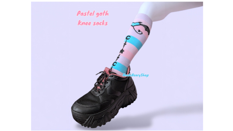 Pastel goth knee socks
