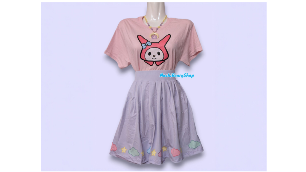 Kawaii purple pastel cloud skirt