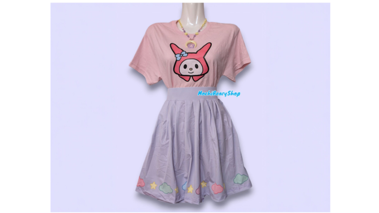 Kawaii purple pastel cloud skirt