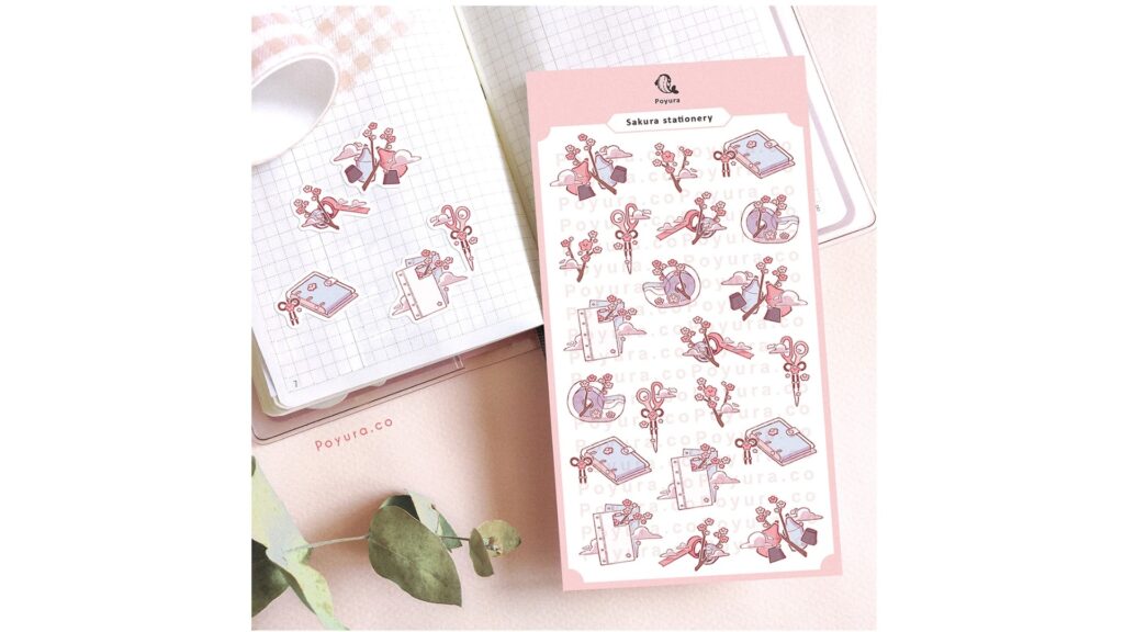 Sakura Stationery Sticker Sheet