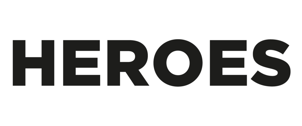 Heroes logo white