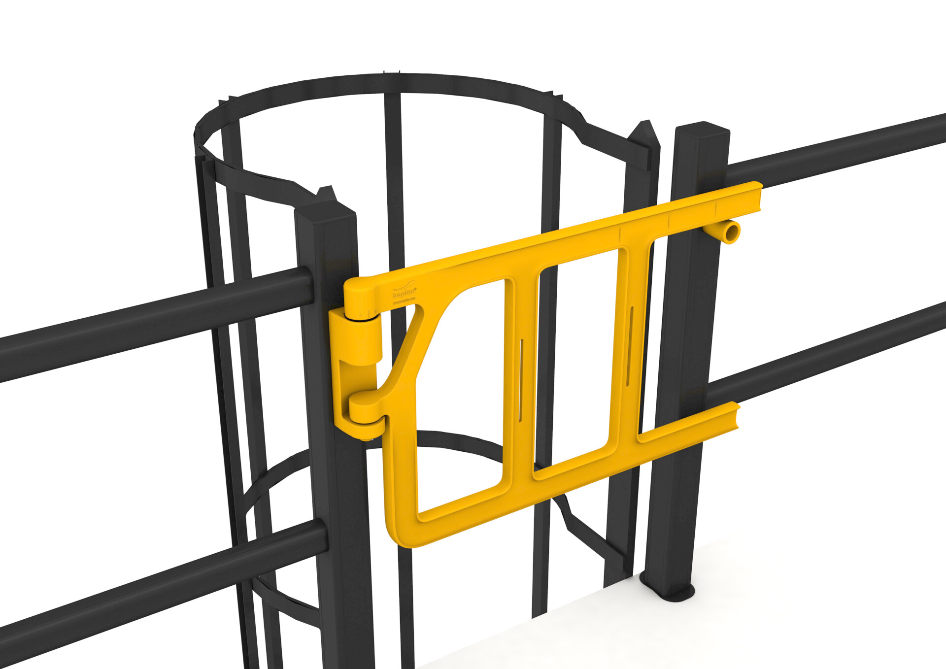 AXES GATE – Protection antichute pour échelles à crinoline et plates-formes de travail.