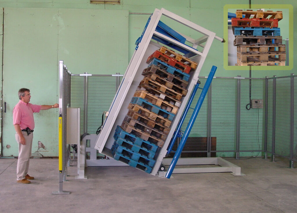 Palletten sorteer- en kadreeer machine