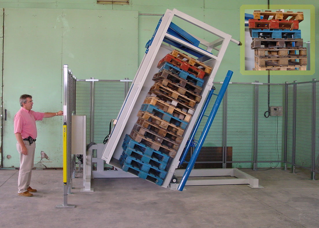 Palletten sorteer- en kadreeer machine