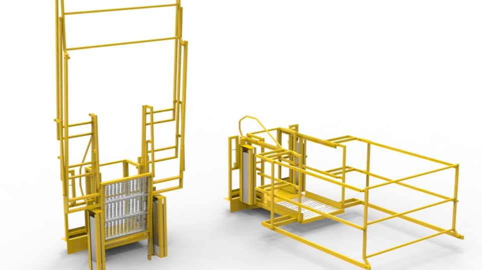 Volledig opklapbaare loopbrug