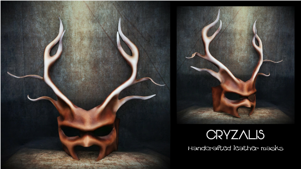 Large leather stag mask