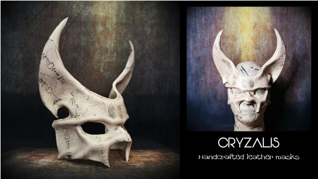 Anubis hieroglyph leather Mask – Stone affect