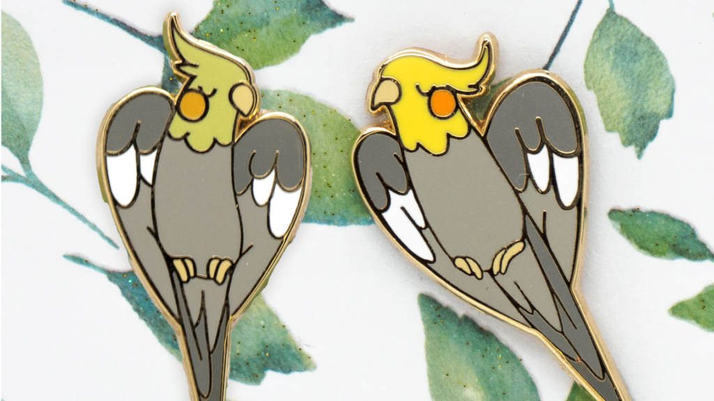 Cockatiel Enamel Pins