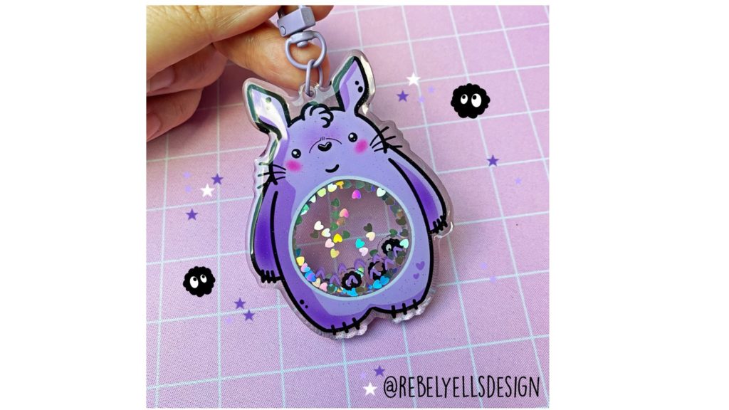 Totoro Fanart Shaker Keychain