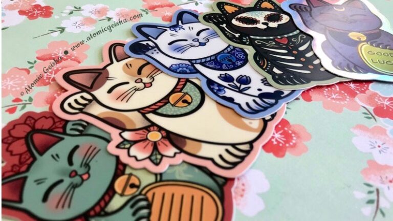 Vinyl Sticker Set of 5 Maneki Neko/Lucky Cats