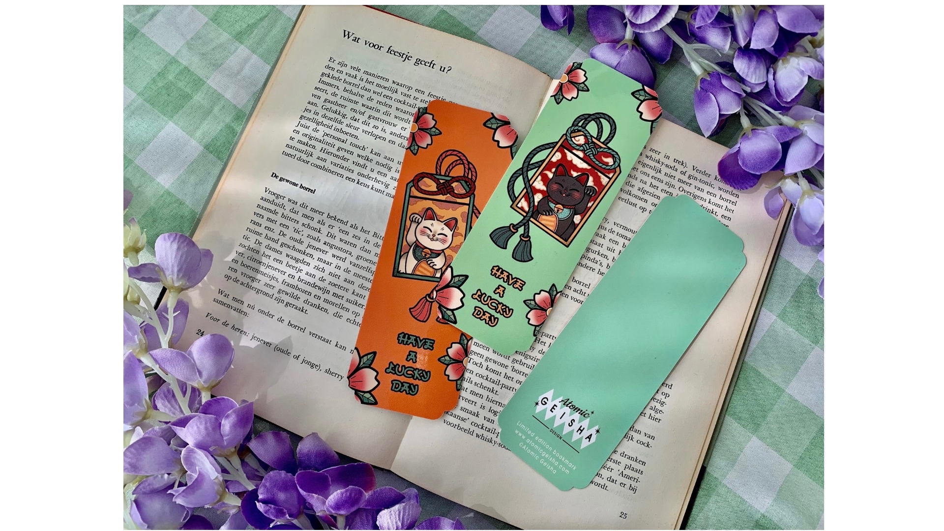 Set of 2 Omamori Cats Bookmarks