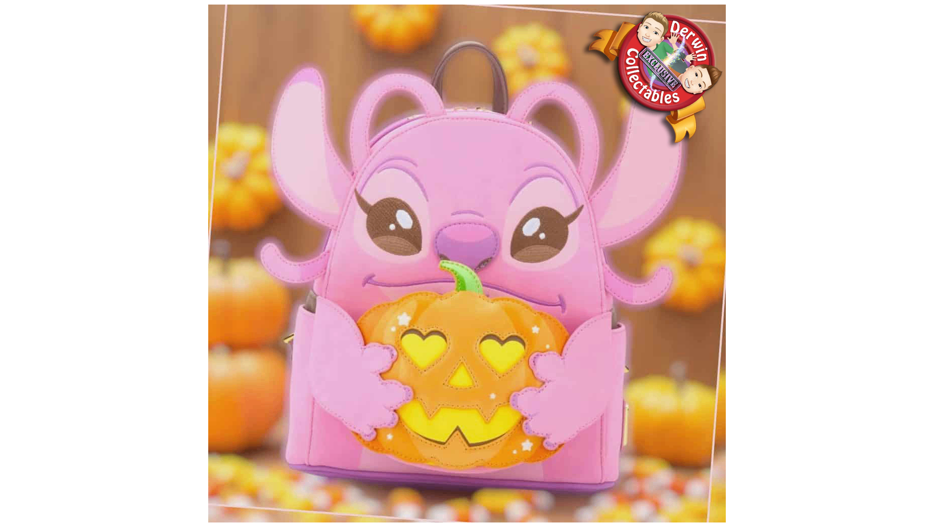 Loungefly – BL Disney Lilo & Stitch Angel Pumpkin Glow-in-the-Dark Mini Backpack Derwin Collectables EMEA Exclusive