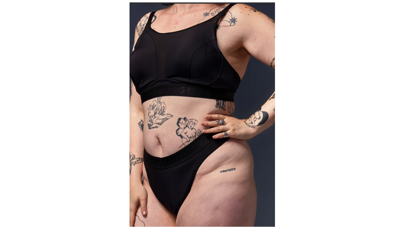 High Waisted Tucking Thong black