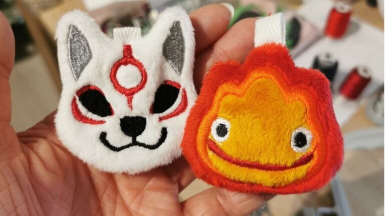 Embroidered plush keychains (lots of designs!)