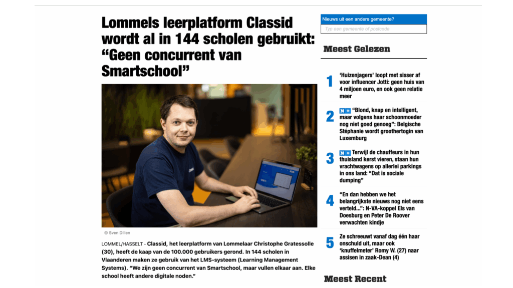 Leerplatform Classid wordt al in 144 scholen gebruikt