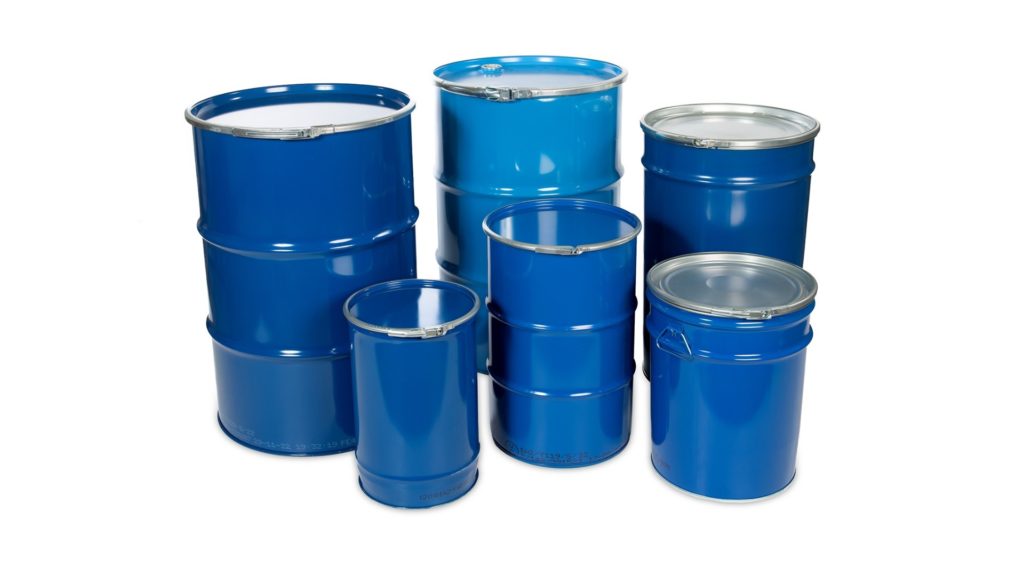 Reconditioned plastic drums with lid Empack Namur