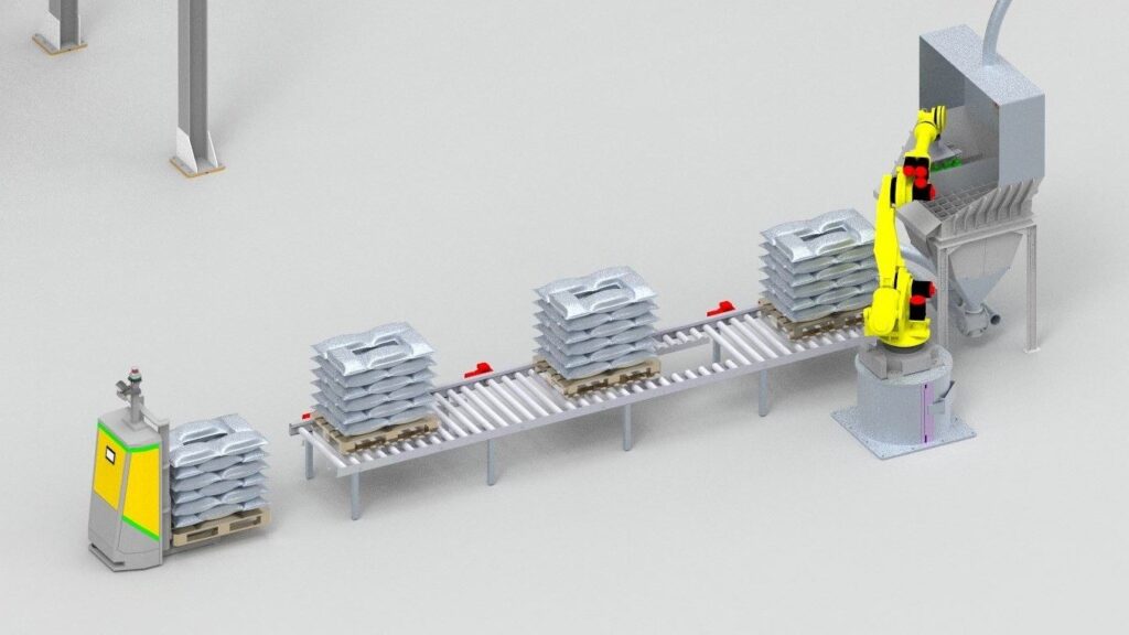 Fully automatic bag emptying system