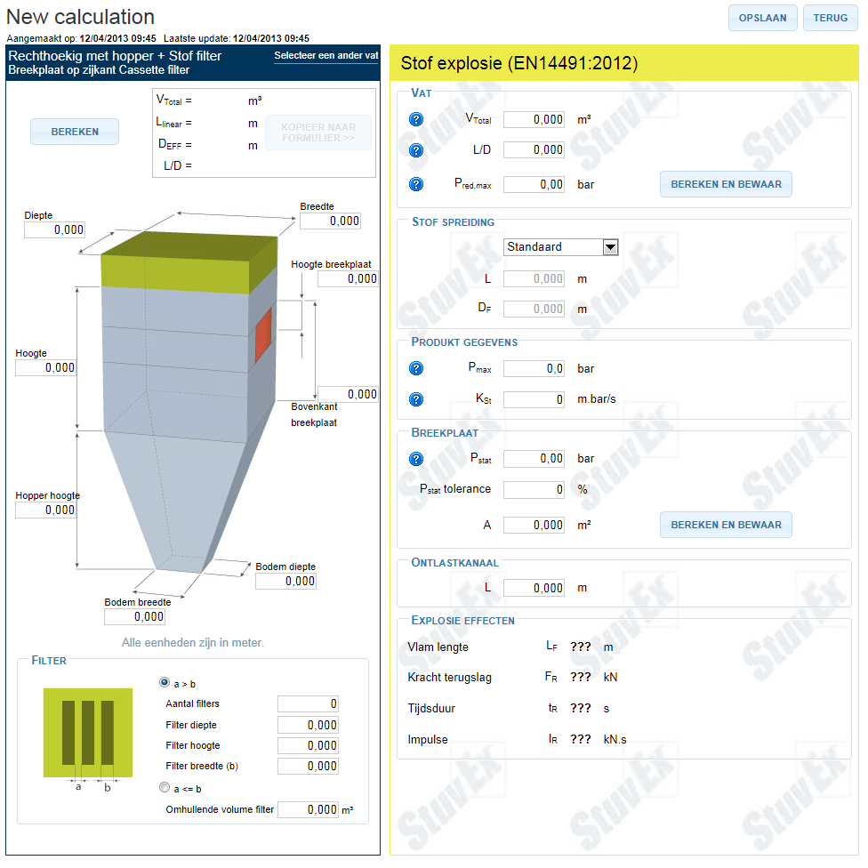 Online calculation program Stuvent