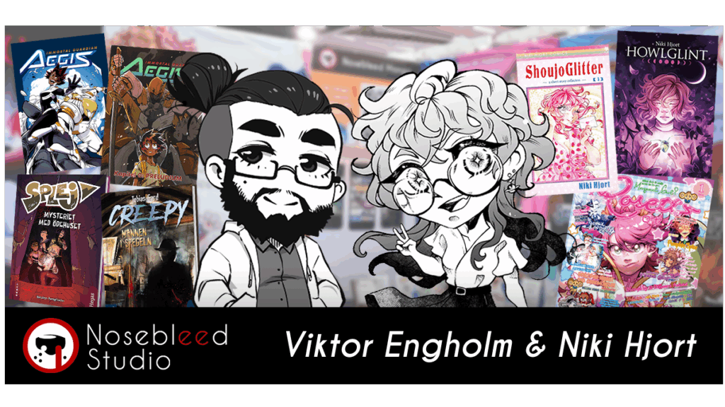 Manga panel with Nosebleed Studio