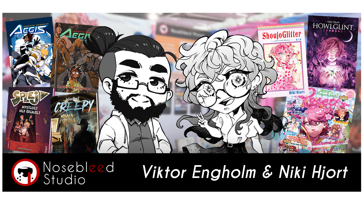 Manga panel with Nosebleed Studio