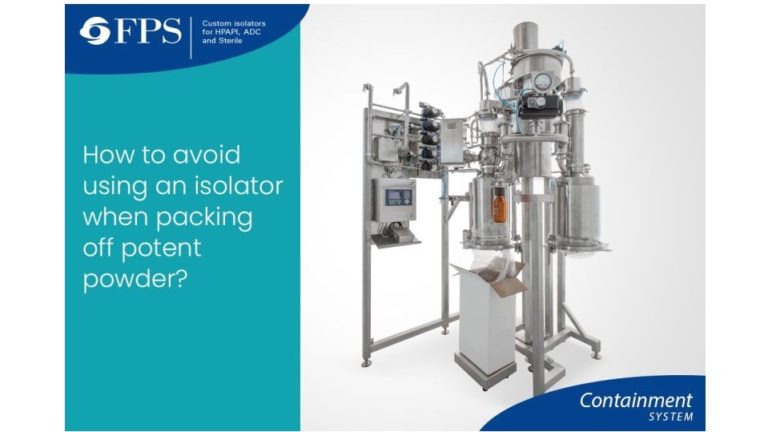 How to avoid using an isolator when packing off potent powder?