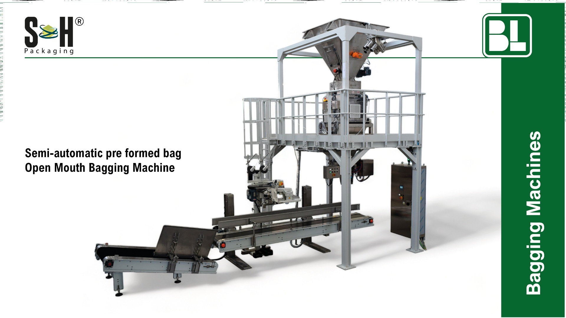 Semi-automatic pre formed bag Open Mouth Bagging Machine