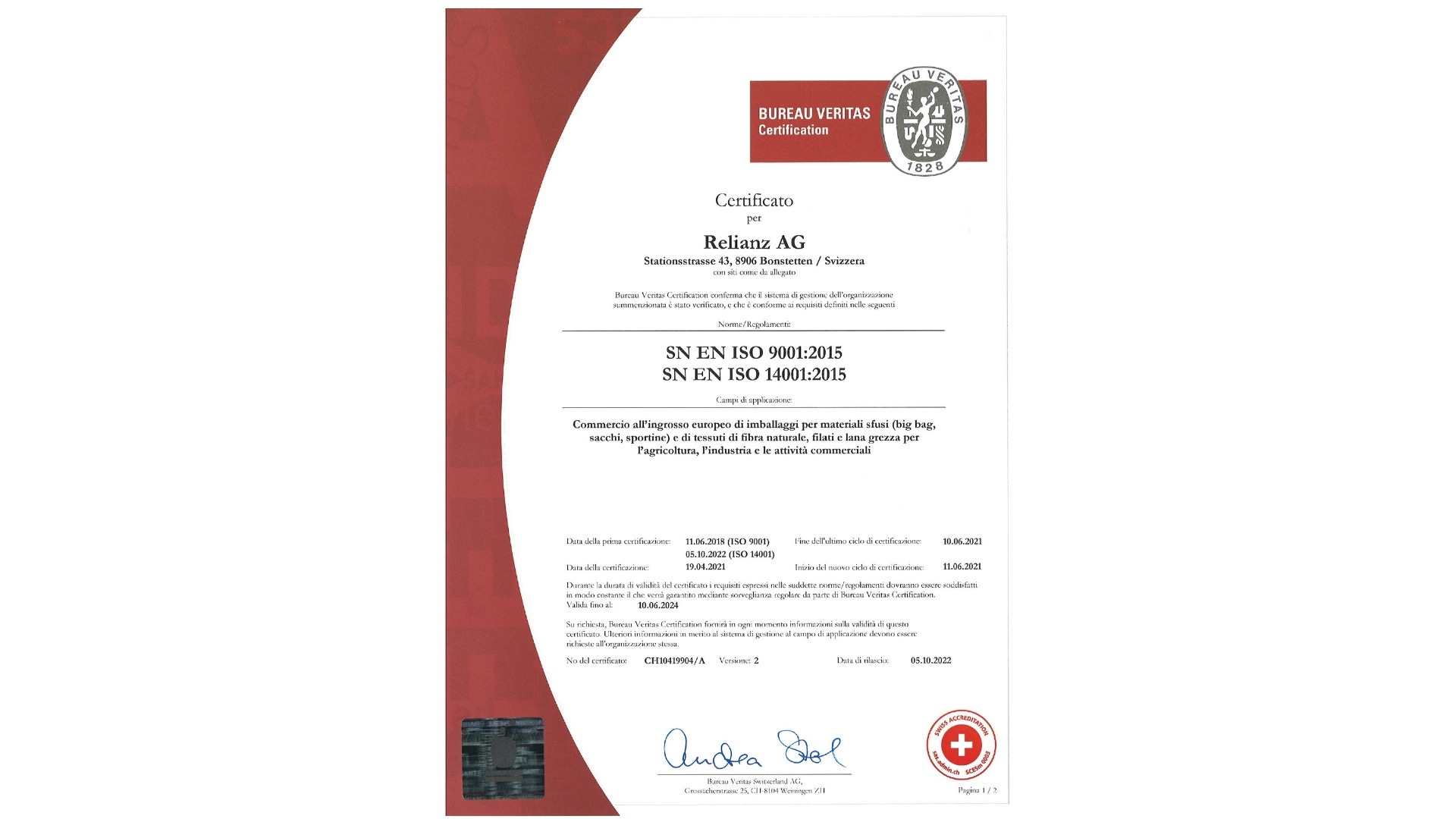 ISO 9001:2015 & ISO 14001:2015