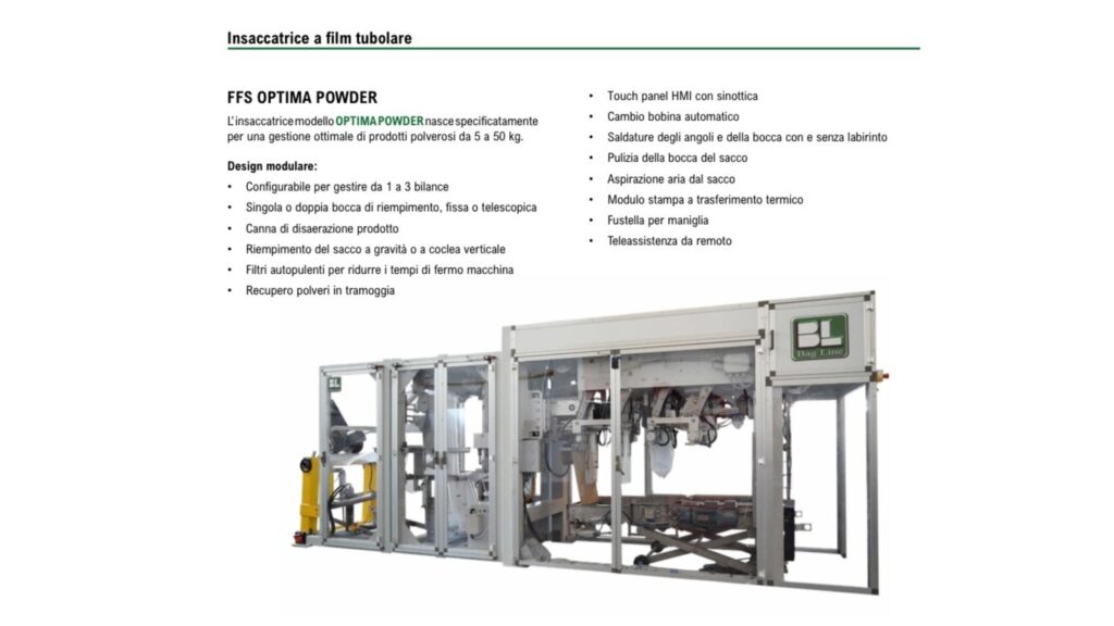INSACCATRICE FFS PER PRODOTTI IN POLVERE