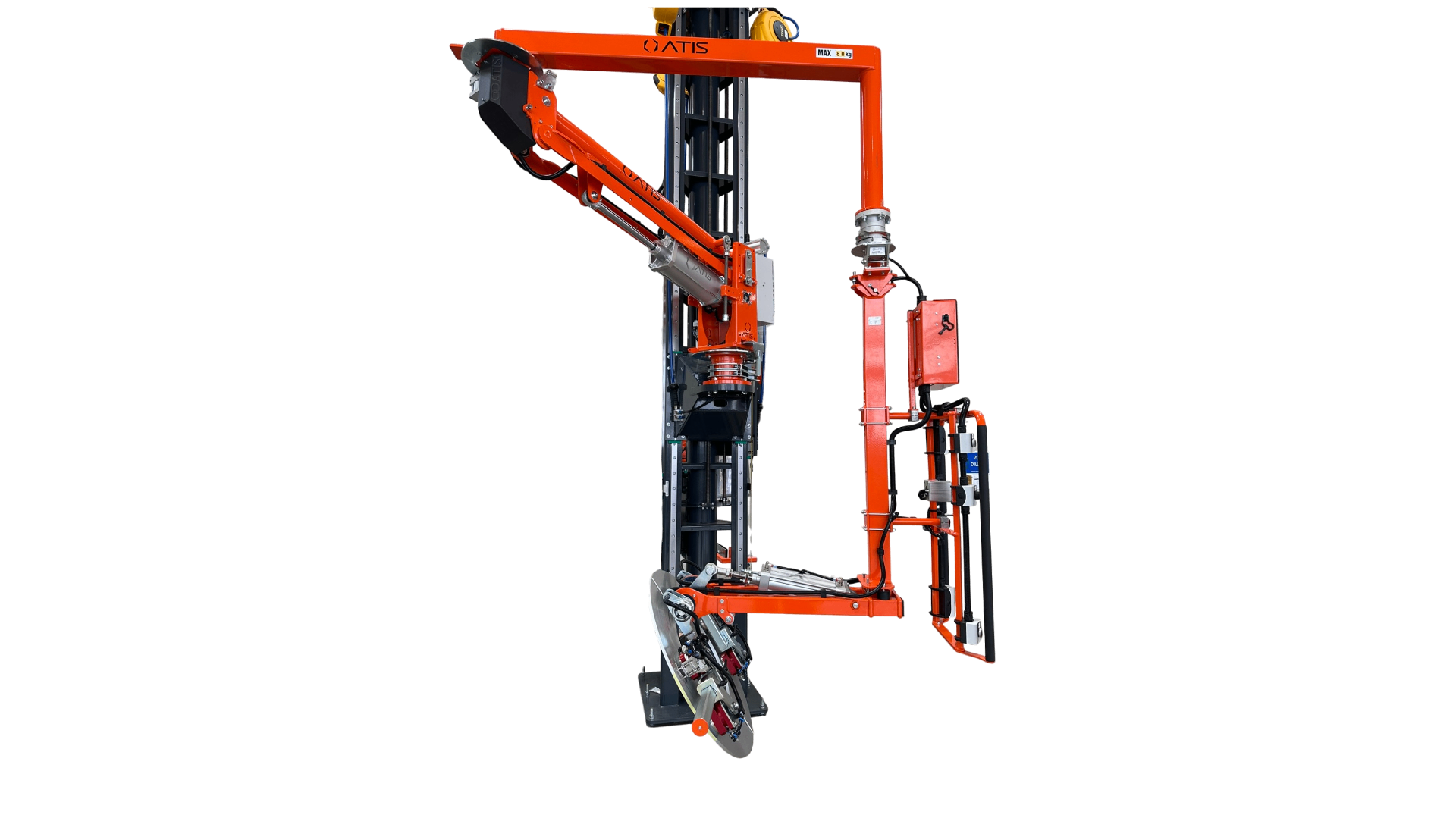 Manipolatore Pneumatico con attrezzo a Magnete per Sollevare Nastri in Acciaio